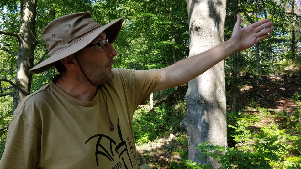 Zřícenina hradu Štamberk, Vysočina, archeolog David Zimola | foto: Irena Šarounová, Český rozhlas Zřícenina hradu Štamberk, Vysočina, archeolog David Zimola