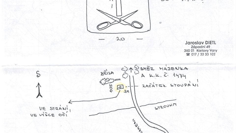 Evidenční list Krejčího kamene Společnosti pro výzkum kamenných křížů