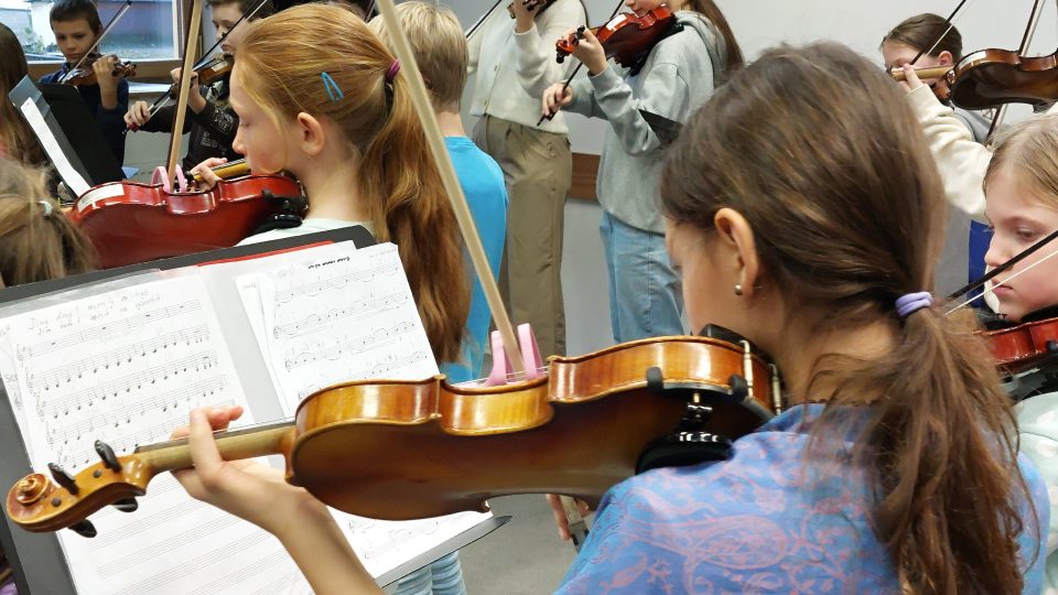 Přípravy na tříkrálový koncert žáků Základní umělecké školy Jihlava