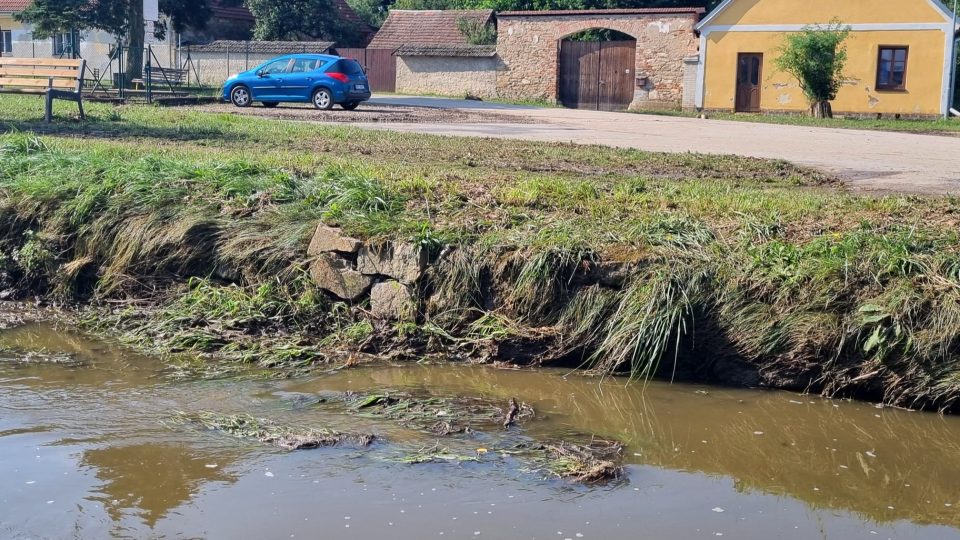 Následky bleskové povodně ve Slavonicích