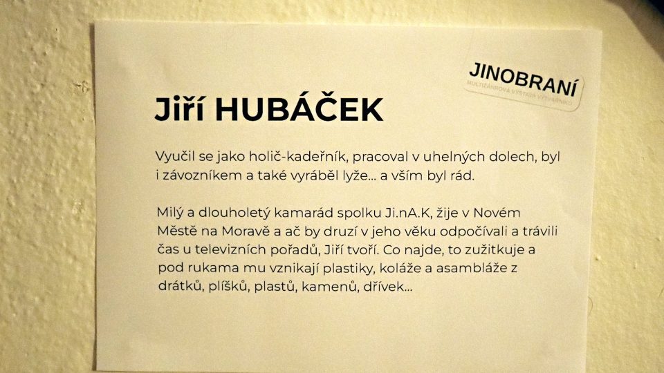 Díla Jiřího Hubáčka jsou součástí výstavy Jinobraní v Jihlavě