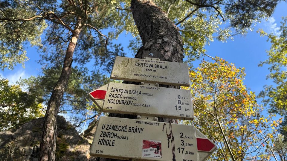 Rozcestník pod Čertovkou