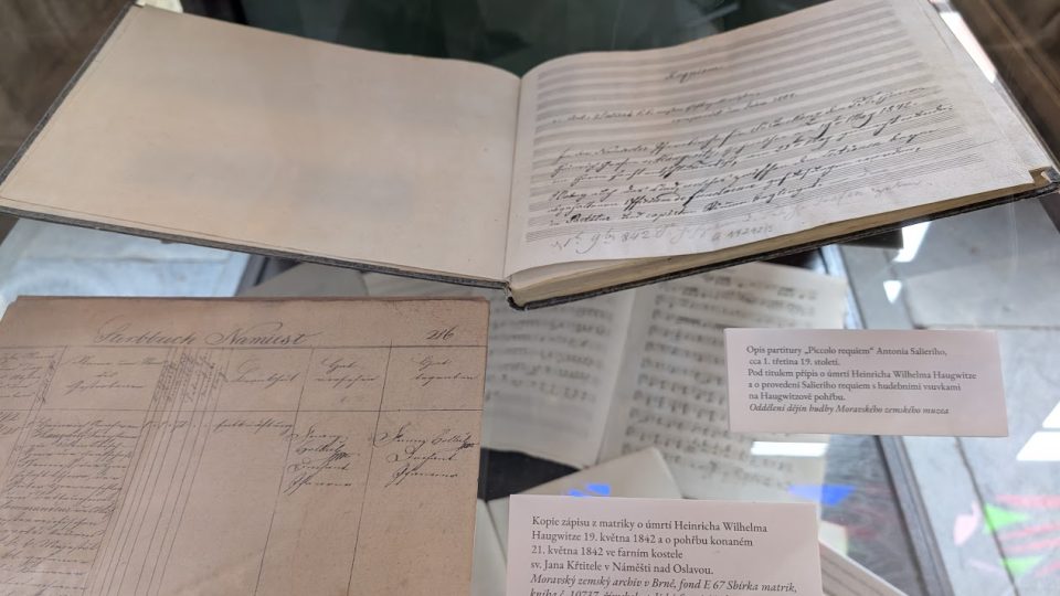 Výstava nazvaná „Maestro Salieri" na zámku v Náměšti nad Oslavou