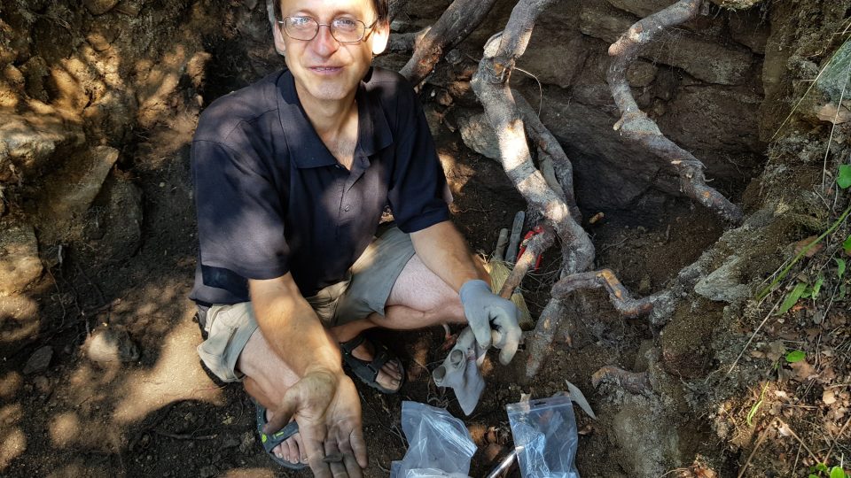 Zřícenina hradu Štamberk, Vysočina, archeolog Milan Vokáč | foto: Irena Šarounová, Český rozhlas Zřícenina hradu Štamberk, Vysočina, archeolog Milan Vokáč
