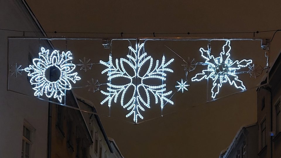 Vánoční výzdoba v ulicích Jihlavy