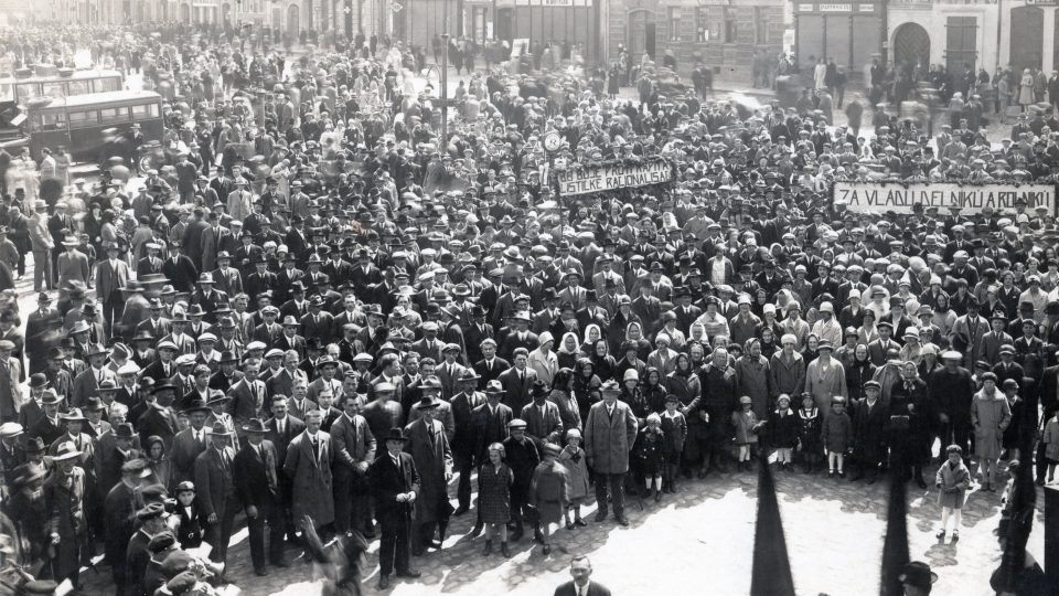 Tábor lidu na Karlově náměstí v roce 1924 se konal u příležitosti 1. celostátního srazu Spartakových skautů práce, tedy komunistické skautské organizace