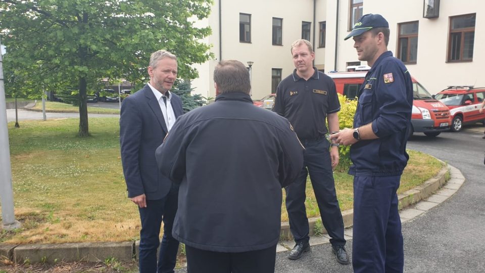 Odjezd hasičů z Vysočiny na pomoc jižní Moravě