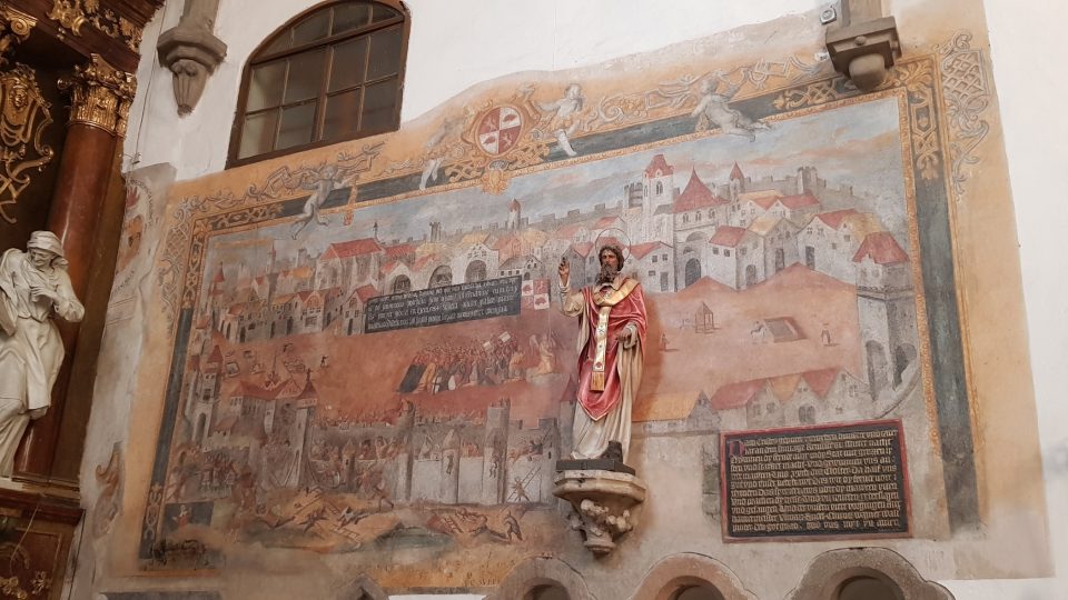 Jihlava, freska v kostele Nanebevzetí Panny Marie