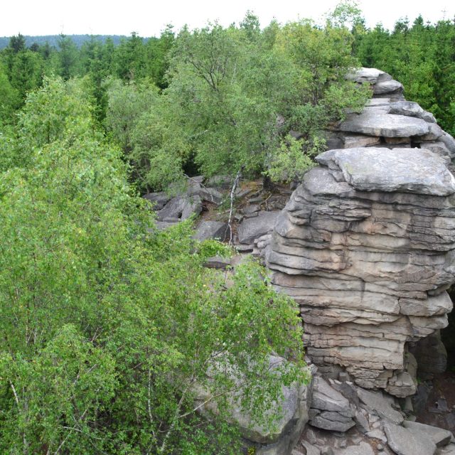 Míchovu skálu tvoří dvě věže a na obě se dá velmi dobře vylézt | foto: Dáša Kubíková,  Český rozhlas