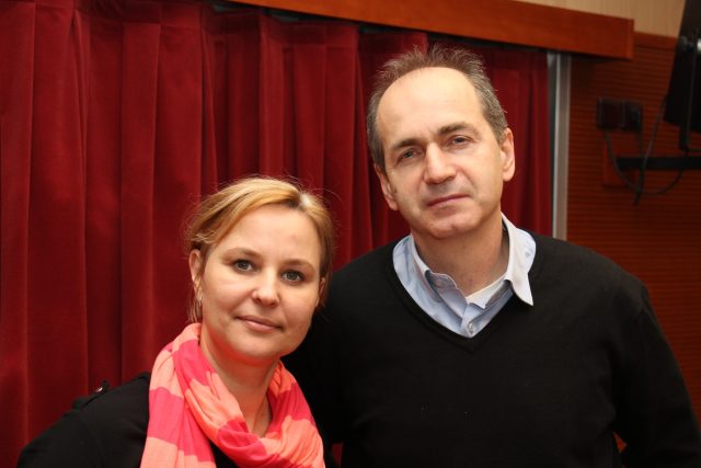 Jan Šmíd s moderátorkou Tamarou Peckovou | foto: Milan Kopecký,  Český rozhlas