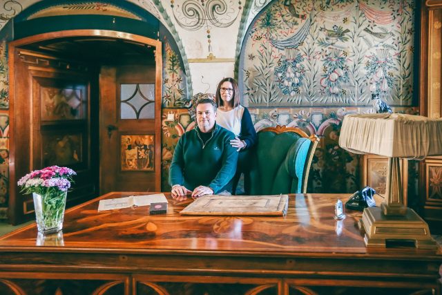 Joseph Michael Bartoň Dobenín se svou manželkou Lenkou | foto: Jana Volková