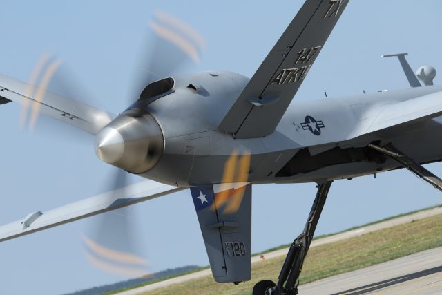 Bojový bezpilotní letoun americké armády Reaper | foto: Milan Soldán,  Český rozhlas