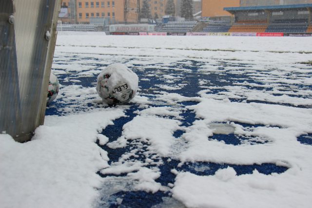 Stadion FC Vysočina Jihlava pod sněhem | foto: Jan Kodet,  Český rozhlas